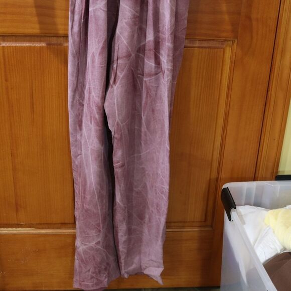 Menu Vintage 80s Tie Dye Purple Lavender Jumpsuit Belted Made in USA Size 10 - Picture 11 of 16